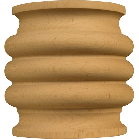 3 1/4 X 3 1/8 X 1 1/8 Lg Beaded Half Round Splice In Alder